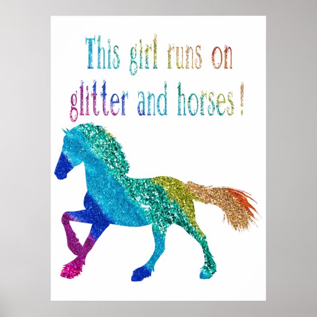 This Girl Runs on Glitter and Horses  Poster (Front)