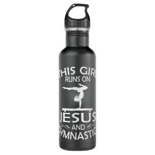 This Girl Runs On Jesus And Gymnastics for Women T 710 Ml Water Bottle