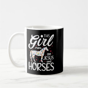 This Girl Runs on Jesus And Horses Tee Horse Lover Coffee Mug