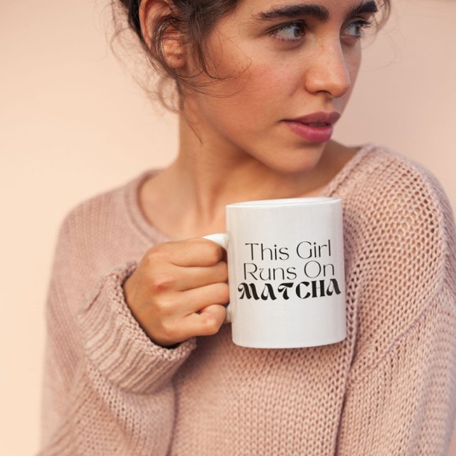 this girl runs on matcha  coffee mug (Creator Uploaded)