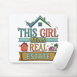 This Girl Sells Real Estate Fun Realtor Mouse Pad