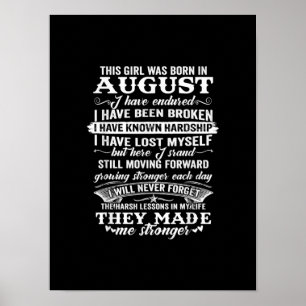 This Girl Was Born In August Birthday Gift Poster