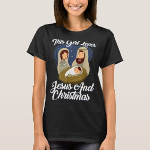 This Girls Love Jesus And Christmas Christmas  T-Shirt