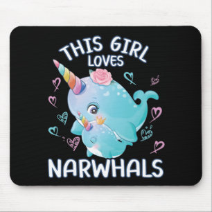 This Girls Loves Narwhals Mouse Pad