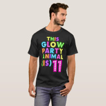 This Glow Party Animal Is 11 Birthday Fun Gift Tee