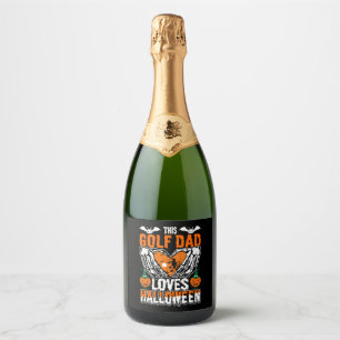 This Golf Dad Loves Halloween Sparkling Wine Label