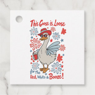 This Goose Is Loose for the Red, White and Booze Favour Tags