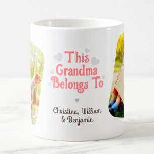 "This Grandma Belongs To" Custom Photo Coffee Mug