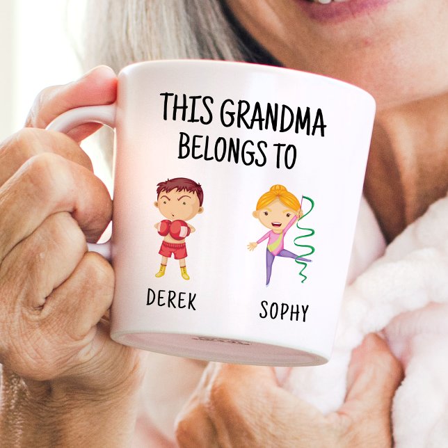 This Grandma Belongs To Kids Names Fun Sports Coffee Mug (Creator Uploaded)