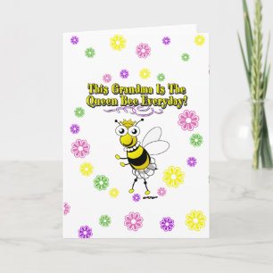 This Grandma Is The Queen Bee Everyday Bee Flowers Card