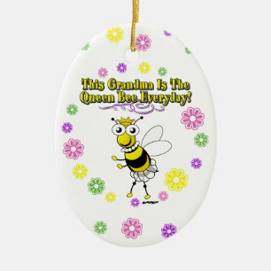 This Grandma Is The Queen Bee Everyday Bee Flowers Ceramic Tree Decoration
