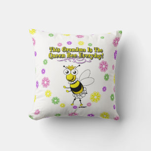 This Grandma Is The Queen Bee Everyday Bee Flowers Cushion