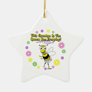 This Grandma Is The Queen Bee Everyday Bee Ring Ceramic Ornament