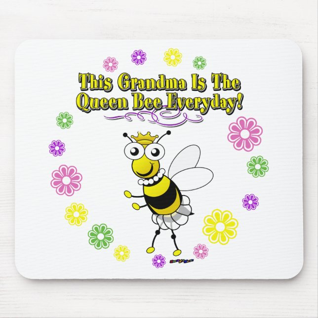 This Grandma Is The Queen Bee Everyday Bee Ring Mouse Pad (Front)