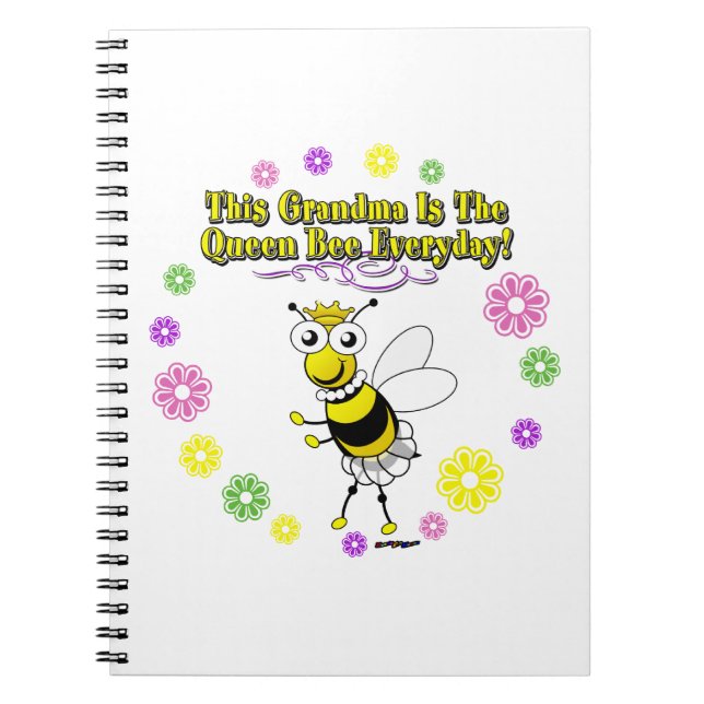 This Grandma Is The Queen Bee Everyday Bee Ring Notebook (Front)