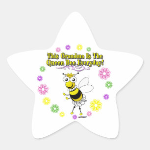 This Grandma Is The Queen Bee Everyday Bee Ring Star Sticker