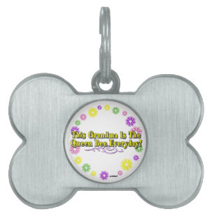This Grandma Is The Queen Bee Everyday Flower Ring Pet Name Tag