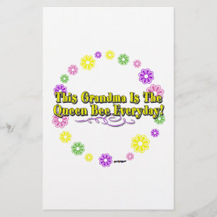 This Grandma Is The Queen Bee Everyday Flower Ring Stationery