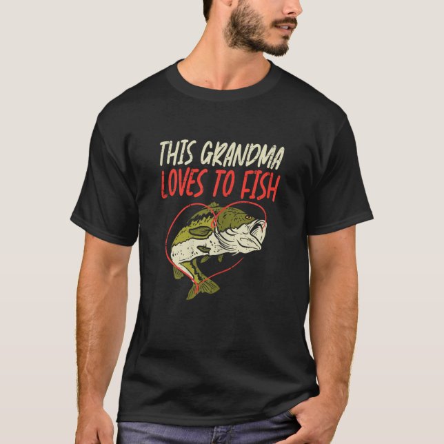 This Grandma Loves To Fish Bass Fishing Family Mat T-Shirt (Front)