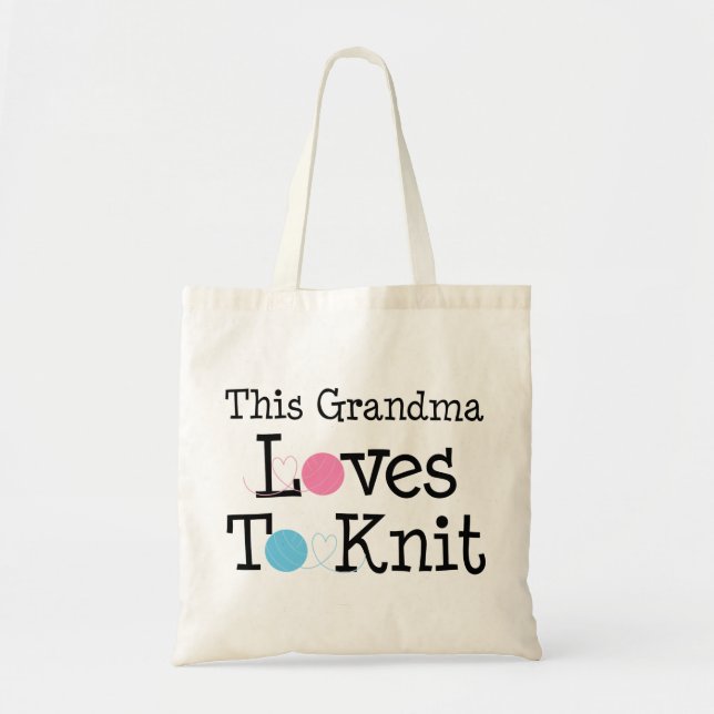This Grandma Loves To Knit Tote Bag (Front)