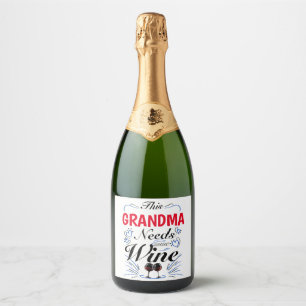 This Grandma Needs Some Wine Sparkling Wine Label