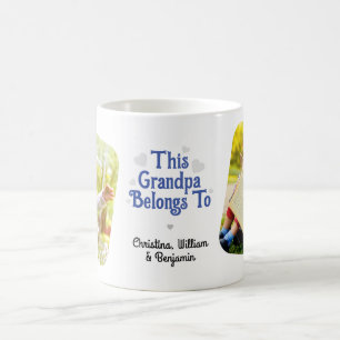 This Grandpa Belongs To Kids' Names Custom Photo Coffee Mug