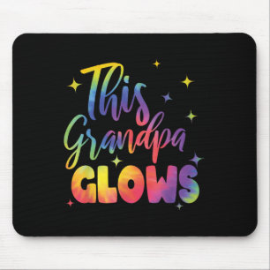 This Grandpa Glows Cute Tie Dye Bright Colors 80's Mouse Pad