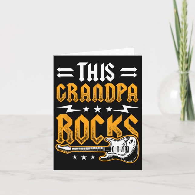 This Grandpa Rocks Dad Guitar  Card (Front)