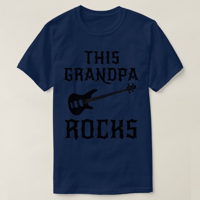 This Grandpa Rocks  Fathers Day Birthday Guitar Gi T-Shirt (Design Front)
