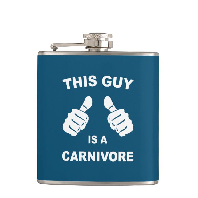 This Guy Is A Carnivore Hip Flask (Front)