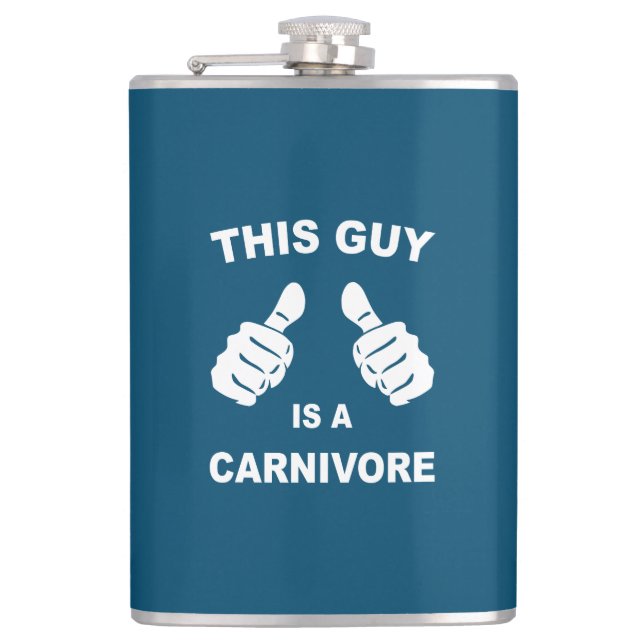 This Guy Is A Carnivore Hip Flask (Front)