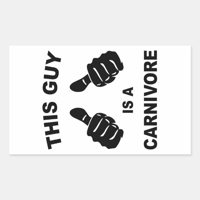 This Guy Is A Carnivore Rectangular Sticker (Front)