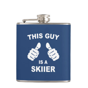 This Guy Is A Skiier Hip Flask