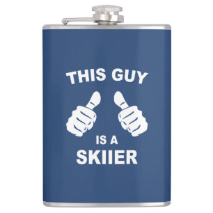 This Guy Is A Skiier Hip Flask