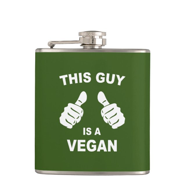 This Guy Is A Vegan Hip Flask (Front)