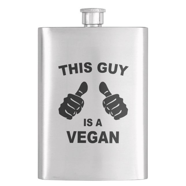 This Guy Is A Vegan Hip Flask (Front)