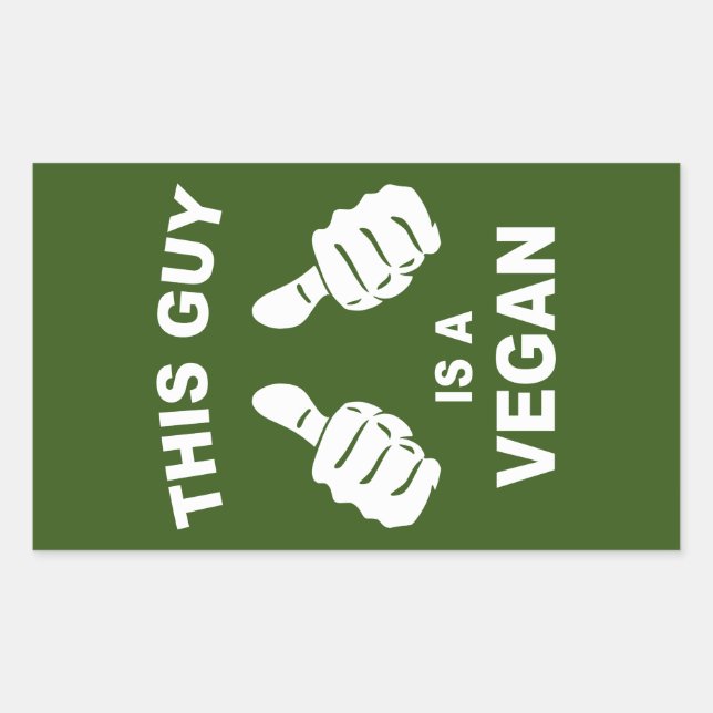 This Guy Is A Vegan Rectangular Sticker (Front)