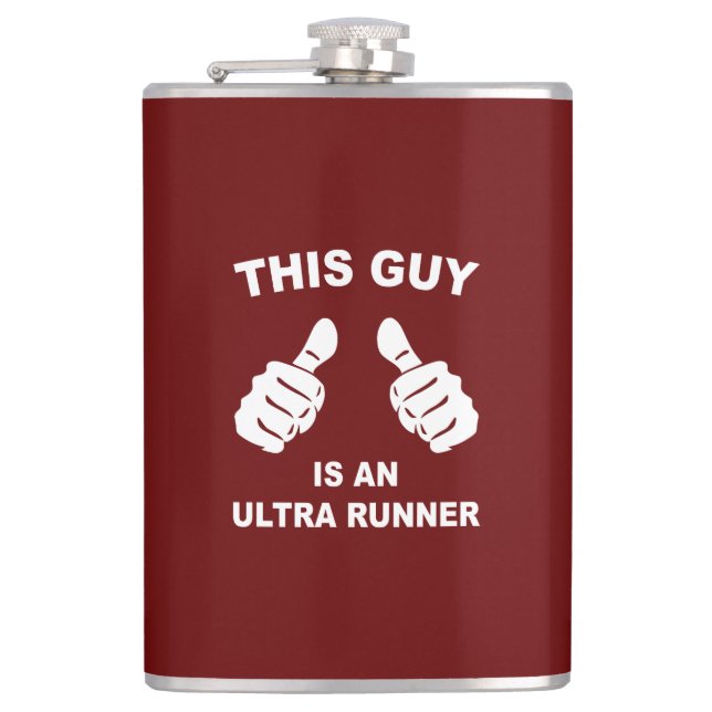 This Guy Is An Ultra Runner Hip Flask (Front)