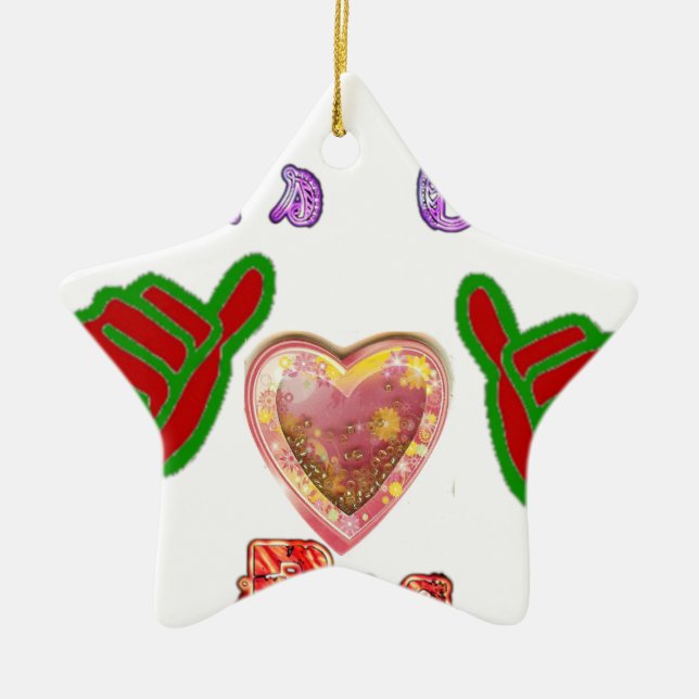 This Guy Loves Bigy.png Ceramic Tree Decoration (Front)