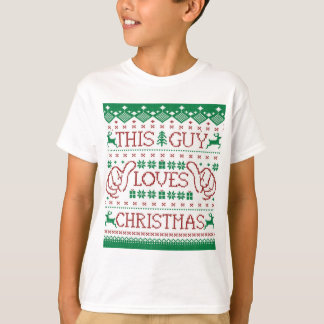 This Guy Loves Christmas Ugly Sweater Youth Shirt