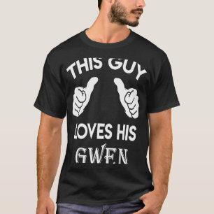This guy loves his GWEN valentine heart belongs 3 T-Shirt