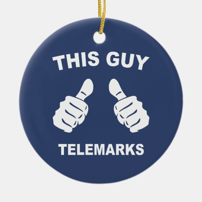 This Guy Telemarks Ceramic Ornament (Front)