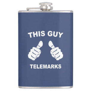 This Guy Telemarks Hip Flask
