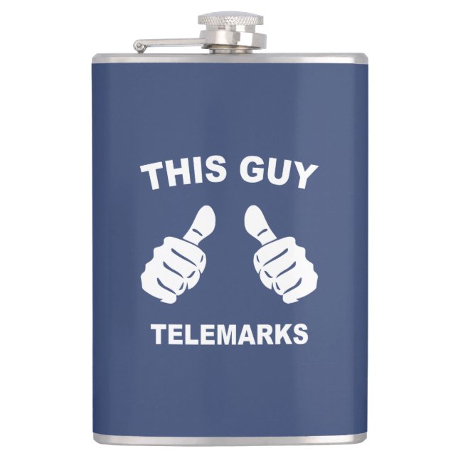 This Guy Telemarks Hip Flask (Front)