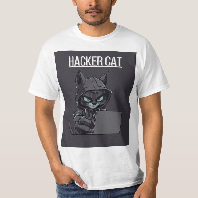 this hacker cat T-Shirt (Front)