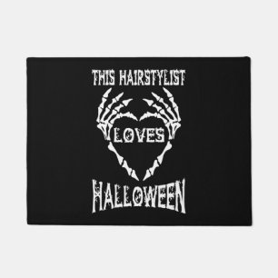 this hairstylist loves halloween tshirts doormat