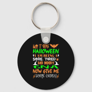 This Halloween Tired Moody Cna Candy Key Ring