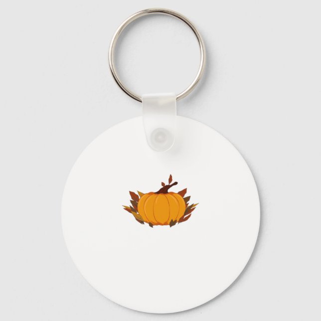 This harvest pumpkin T-shirt is perfect for the fa Key Ring (Front)