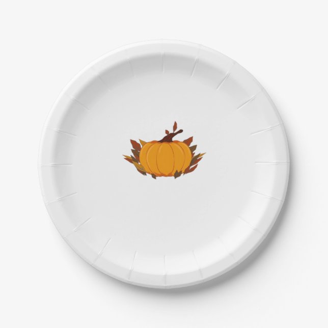 This harvest pumpkin T-shirt is perfect for the fa Paper Plate (Front)