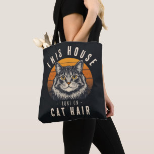 This House Runs on Cat Hair Vintage Cat Tote Bag